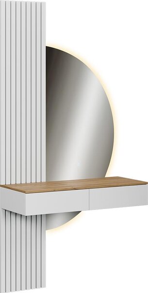 Toaletní stolek Vicco Melina Bílá/dub 100 cm se zrcadlem LED, Model 58447