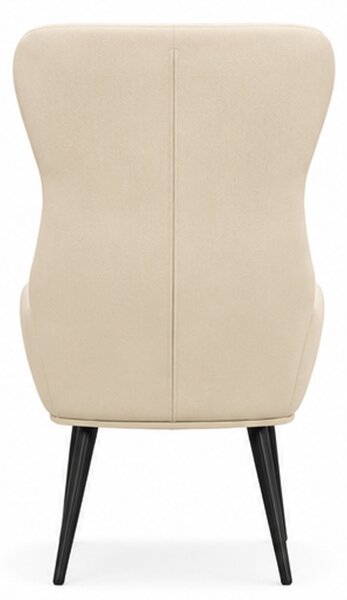 Relaxační křeslo, odpočinkové, dřevo/kov/textil, 96x68x79 cm, nohy černé/krémová, Dekorino KR20260057