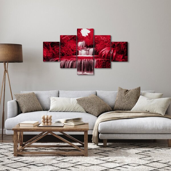 Obraz - Indonéské vodopády v červené (125x70 cm)