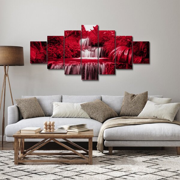 Obraz - Indonéské vodopády v červené (210x100 cm)