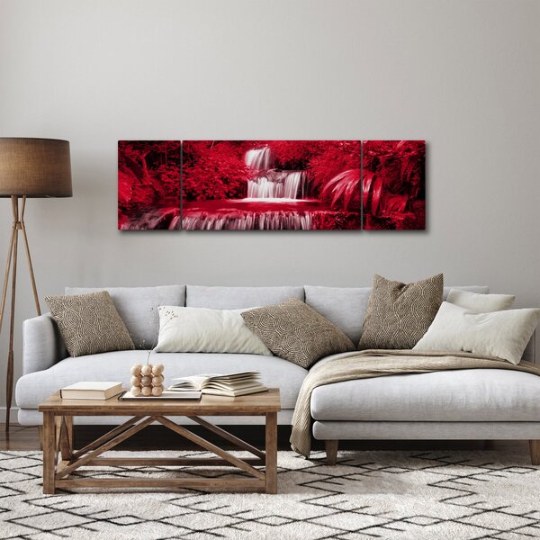 Obraz - Indonéské vodopády v červené (170x50 cm)