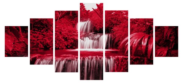 Obraz - Indonéské vodopády v červené (210x100 cm)
