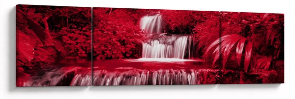 Obraz - Indonéské vodopády v červené (170x50 cm)
