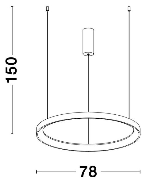 LED lustr Pertino 78 3000K černé – Černá