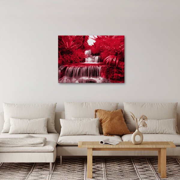 Obraz - Indonéské vodopády v červené (70x50 cm)