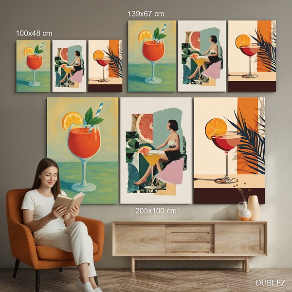 DUBLEZ | Set 3 art obrazov - Citrusové léto | UV tisk, Premium