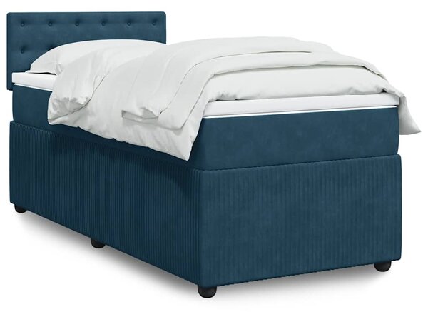 Box spring postel s matrací modrá 90 x 190 cm samet 3289918