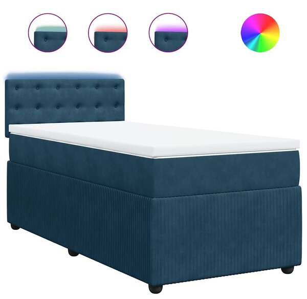 Box spring postel s matrací modrá 90 x 190 cm samet 3289918