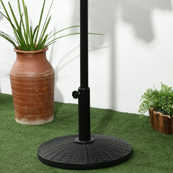 Outsunny Ocelový Podstavec pro Slunečník Ø 44,5 x 32 cm, netto váha 12,5 KG HDPE a černý cement | Aosom