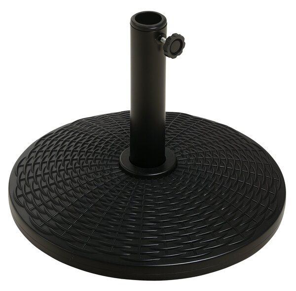 Outsunny Ocelový Podstavec pro Slunečník Ø 44,5 x 32 cm, netto váha 12,5 KG HDPE a černý cement | Aosom