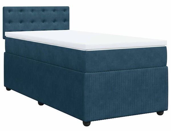 Box spring postel s matrací modrá 90 x 190 cm samet 3289918