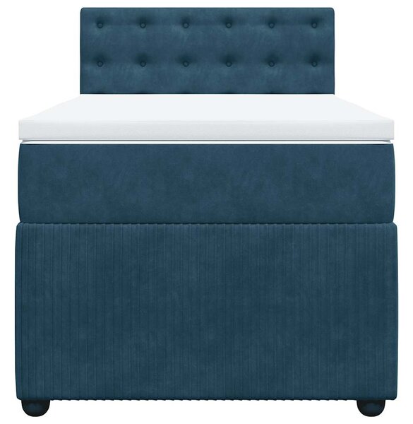 Box spring postel s matrací modrá 90 x 190 cm samet 3289918