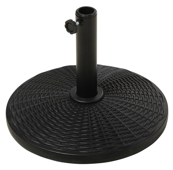 Outsunny Ocelový Podstavec pro Slunečník Ø 44,5 x 32 cm, netto váha 12,5 KG HDPE a černý cement | Aosom