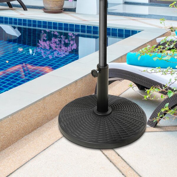 Outsunny Ocelový Podstavec pro Slunečník Ø 44,5 x 32 cm, netto váha 12,5 KG HDPE a černý cement | Aosom
