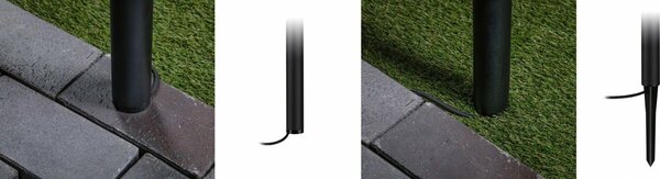 PAULMANN Plug & Shine stojací svítidlo Flarea 400mm IP65 3,6W 3.000K černá 945.36