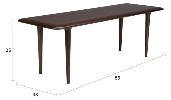 Dutchbone Tmavě hnědý dřevěný konferenční stolek ELROY 85 x 38 cm