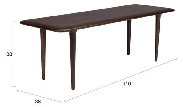 Dutchbone Tmavě hnědý dřevěný konferenční stolek ELROY 110 x 38 cm