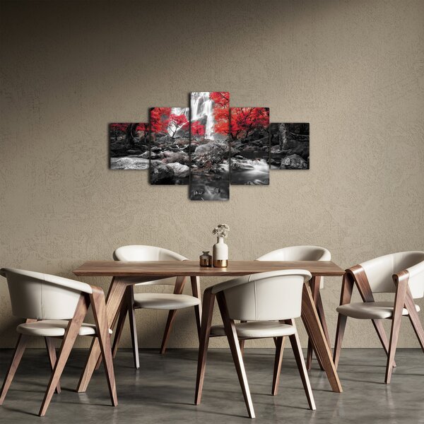 Obraz - Vodopády v podzimní krajině (125x70 cm)