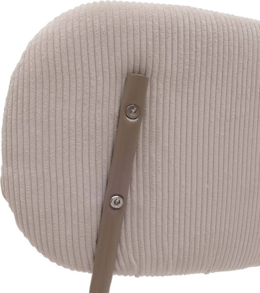 Sada 2 jídelních židlí HWC-O26, kuchyňská židle čalouněná židle, kord (330g/m²) látka/textil kov béžová