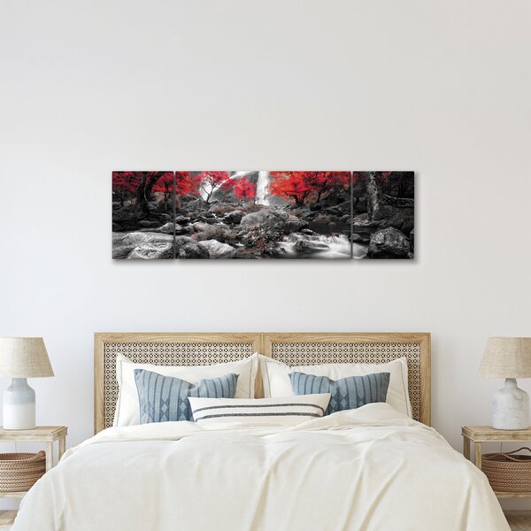Obraz - Vodopády v podzimní krajině (170x50 cm)