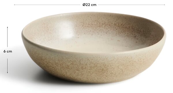 Kave Home Béžová keramická miska Sarel Ø22 cm