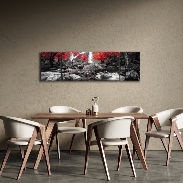 Obraz - Vodopády v podzimní krajině (170x50 cm)