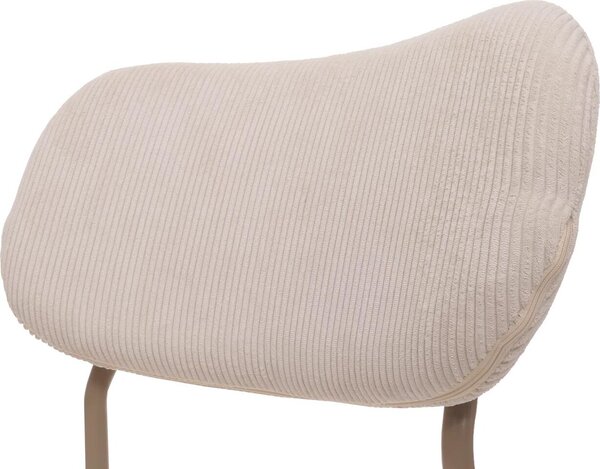 Sada 2 jídelních židlí HWC-O26, kuchyňská židle čalouněná židle, kord (330g/m²) látka/textil kov béžová
