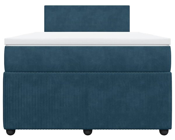 Box spring postel s matrací modrá 120 x 190 cm samet 3289984