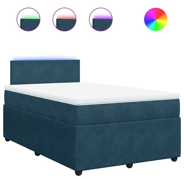 Box spring postel s matrací modrá 120 x 190 cm samet 3289984