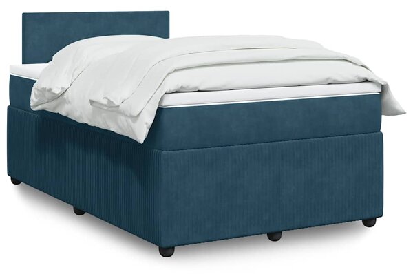 Box spring postel s matrací modrá 120 x 190 cm samet 3289984
