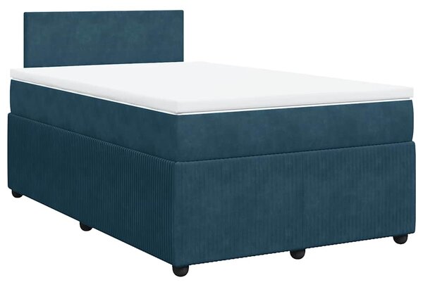 Box spring postel s matrací modrá 120 x 190 cm samet 3289984