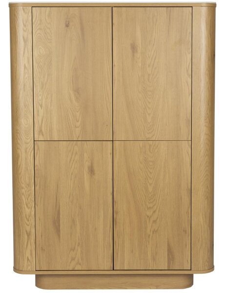 White Label Dubová komoda ALMIRA 100 x 40 cm s mramorovým dekorem