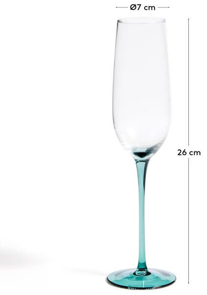 Kave Home Zelená sklenička na sekt Irides 245 ml