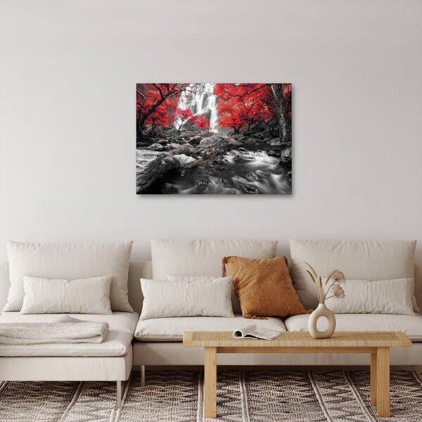 Obraz - Vodopády v podzimní krajině (70x50 cm)
