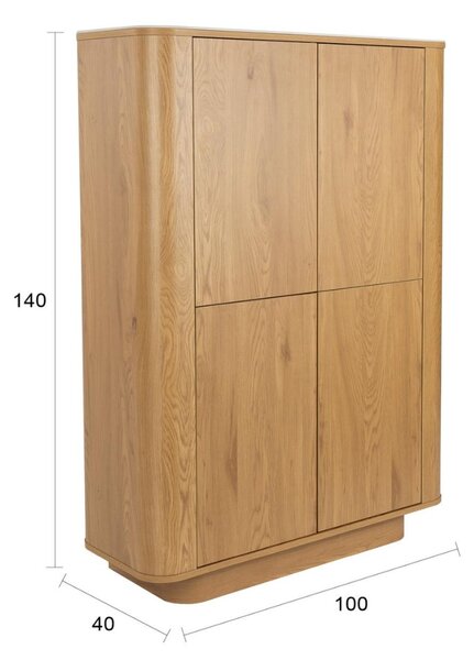 White Label Dubová komoda ALMIRA 100 x 40 cm s mramorovým dekorem