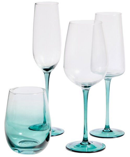 Kave Home Zelená sklenička na sekt Irides 245 ml