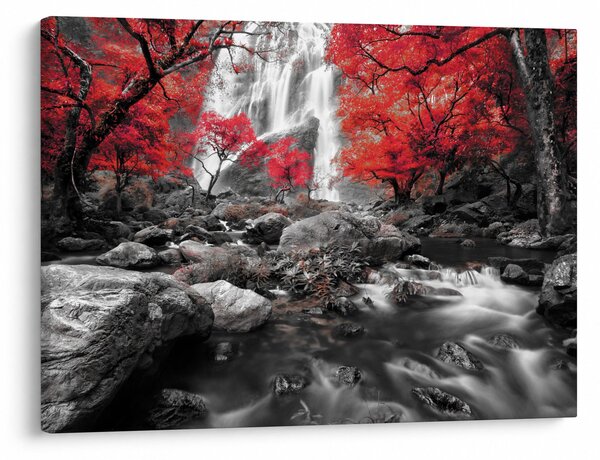 Obraz - Vodopády v podzimní krajině (70x50 cm)