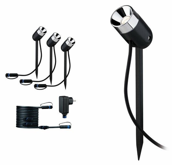 PAULMANN Plug & Shine základní sada zápich Pike IP65 3000K 3x3,5W stmívatelné 942.42 P 94242