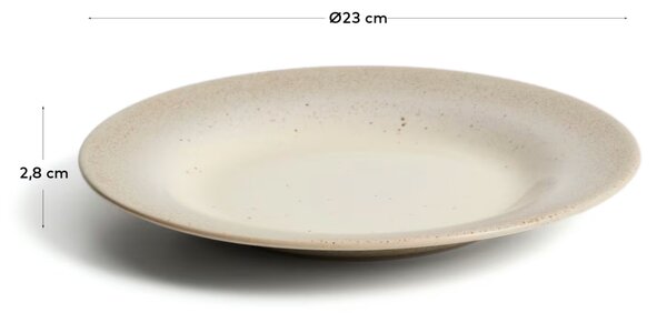Kave Home Béžový keramický dezertní talíř Sarel Ø23 cm