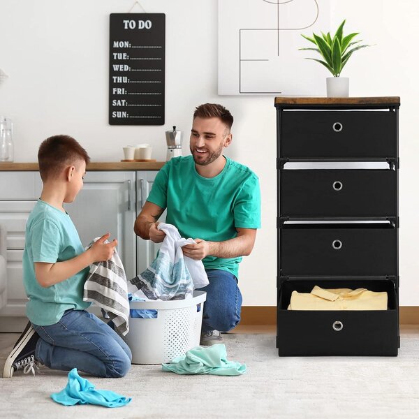 Komoda se 4 látkovými zásuvkami organizér