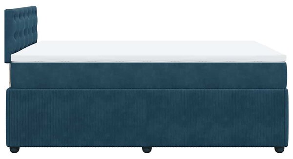 Box spring postel s matrací modrá 120 x 190 cm samet 3290002