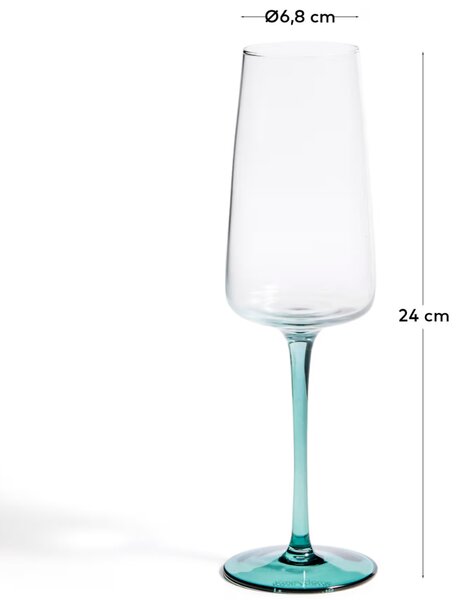 Kave Home Zelená sklenička na sekt Irides 315 ml