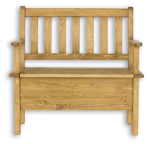 Drewmax NR701 - Dřevěná lavice masiv rustikální borovice (Kvalitní borovicová rustikální lavice z masivu)