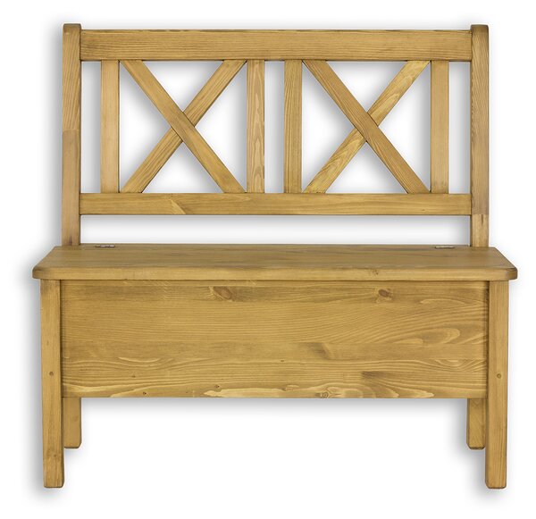 Drewmax NR702 lavice 100x53 cm masiv borovice rustikal (Voskovaný borovicový nábytek)