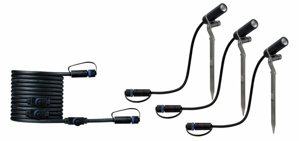 Paulmann Plug&Shine Set zápich Plantini IP65 3000K 3x2,5W 24V antracit 941.56 P 94156