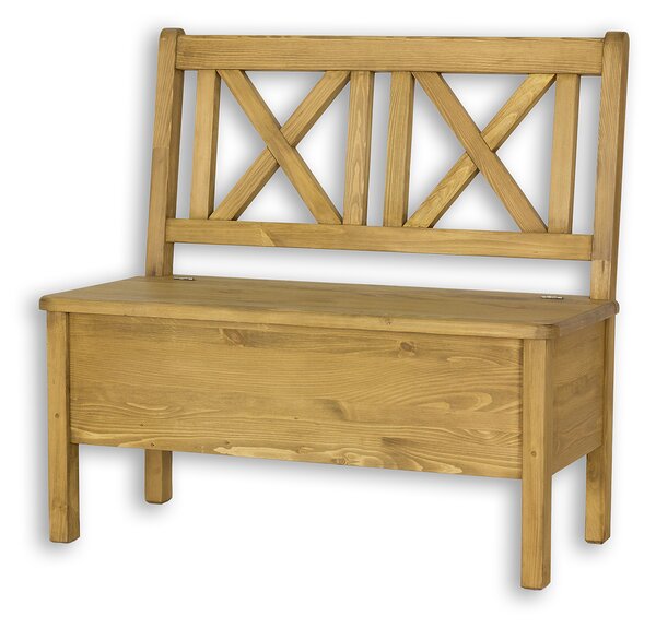 Drewmax NR702 lavice 100x53 cm masiv borovice rustikal (Voskovaný borovicový nábytek)