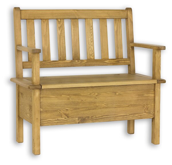 Drewmax NR701 lavice 100x53 cm masiv borovice rustikal (Voskovaný borovicový nábytek)