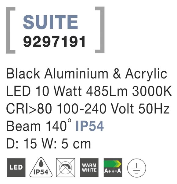 Venkovní LED svítidlo Suite 15 černá