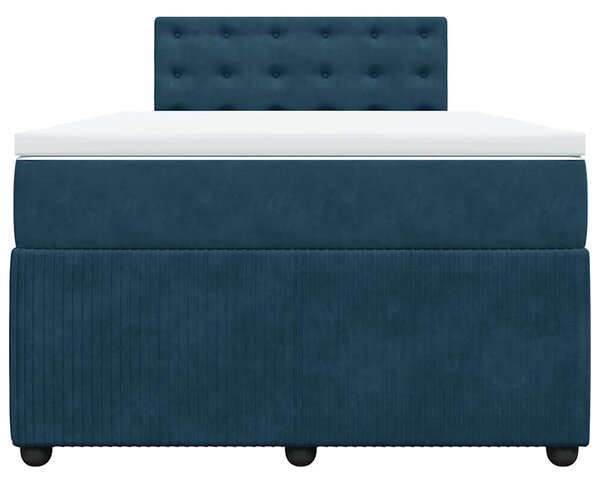 Box spring postel s matrací modrá 120 x 190 cm samet 3290002