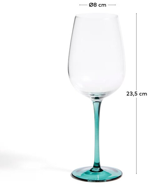 Kave Home Zelená sklenička na víno Irides 430 ml